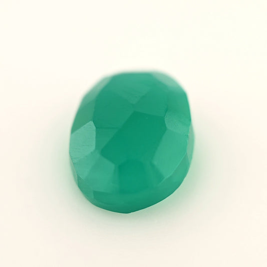 3.83 Ct Green Chalcedony Oval Rose Cut – Translucent Teal