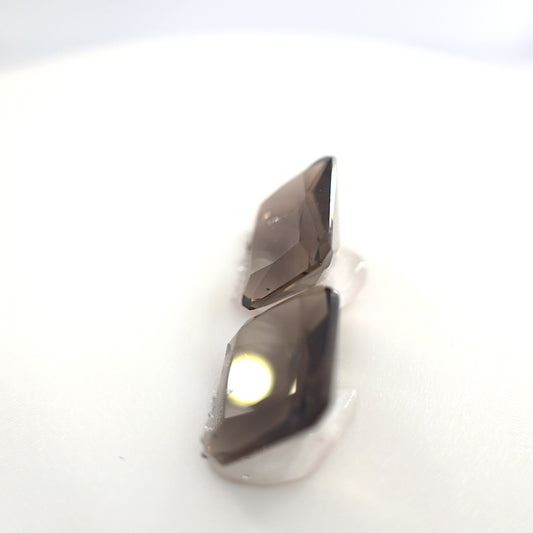 3.78 Ct Tw Smoky Quartz Matched Pair Rectangle Cut – Natural Brown Quartz