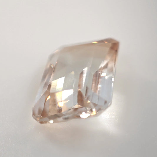 4.40 Ct Champagne Topaz Emerald Cut – Soft Peach Tone