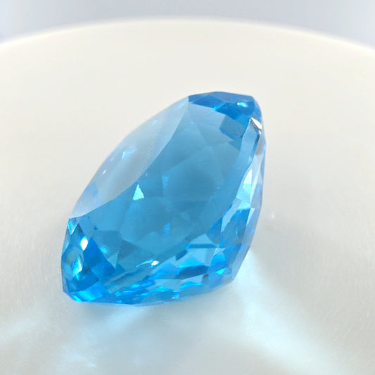 Swiss Blue Topaz Cushion Cut 20.30 Ct – Vivid Electric Blue Topaz
