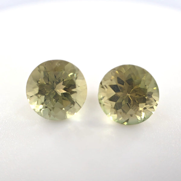 Tourmaline Round Cut Pair 2.97 Ct Tw – Olive Green Matching Pair