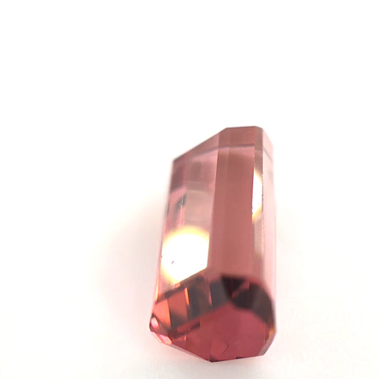 3.59 Ct Champagne Pink Tourmaline Emerald Cut – Warm Rosé Tone