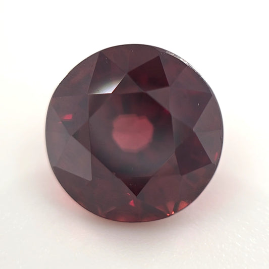 3.26 Ct Red Zircon Round Cut – Deep Reddish Brown