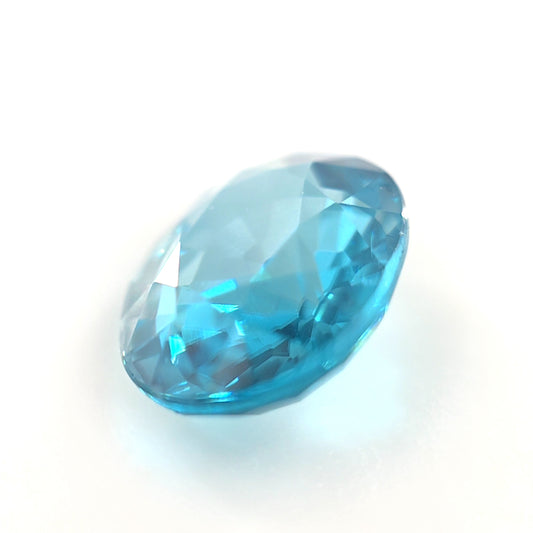 2.36 Ct Blue Zircon Oval – Bright Electric Blue Fire
