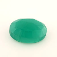 3.83 Ct Green Chalcedony Oval Rose Cut – Translucent Teal