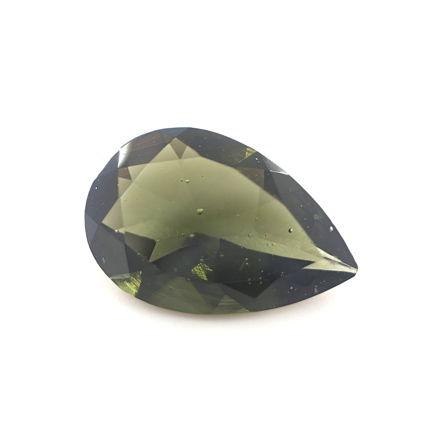 Moldavite Pear Cut 3.00 Ct – Olive Green Natural Moldavite