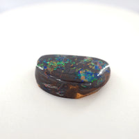 6.72 Ct Boulder Opal Freeform Cabochon – Multicolor Fire on Dark Matrix