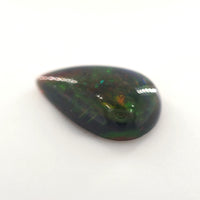 2.96 Ct Black Opal Pear Cabochon – Green Fire with Red Flashes