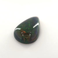 2.96 Ct Black Opal Pear Cabochon – Green Fire with Red Flashes