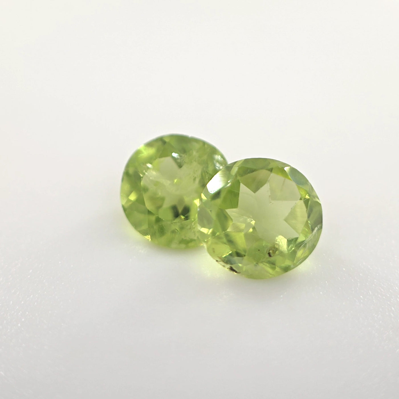 Peridot Round Cut Pair 1.46 Ct Tw – Lime Green Matching Pair