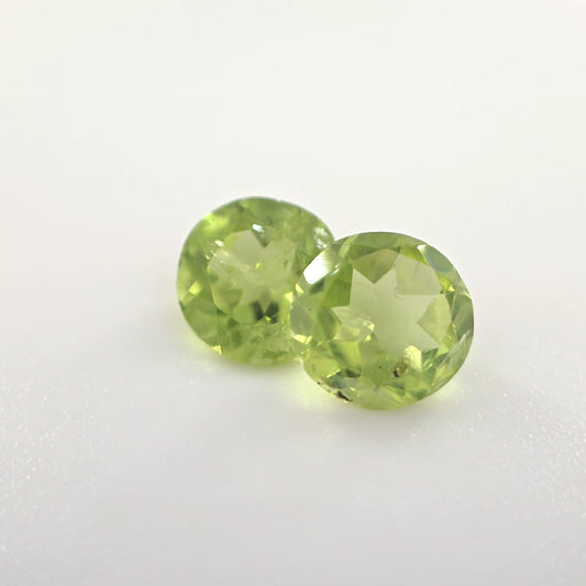 Peridot Round Cut Pair 1.46 Ct Tw – Lime Green Matching Pair