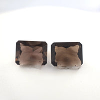 3.78 Ct Tw Smoky Quartz Matched Pair Rectangle Cut – Natural Brown Quartz