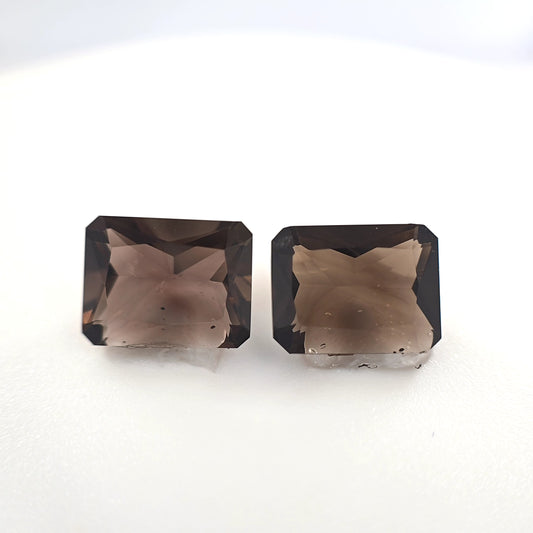 3.78 Ct Tw Smoky Quartz Matched Pair Rectangle Cut – Natural Brown Quartz
