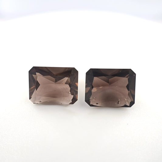 4.02 Ct Tw Smoky Quartz Matched Pair Rectangle Cut – Smoky Brown