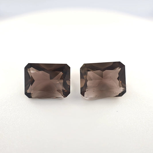 3.83 Ct Tw Smoky Quartz Matched Pair Rectangle Cut – Smoky Brown