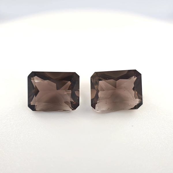 3.83 Ct Tw Smoky Quartz Matched Pair Rectangle Cut – Smoky Brown