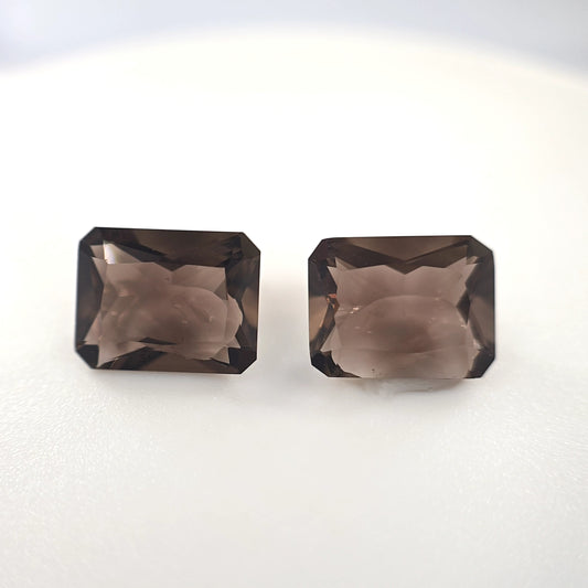 3.81 Ct Tw Smoky Quartz Matched Pair Rectangle Cut – Smoky Brown