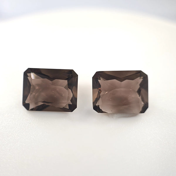 3.81 Ct Tw Smoky Quartz Matched Pair Rectangle Cut – Smoky Brown