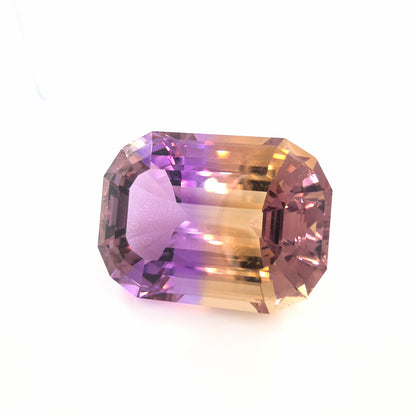 Ametrine Emerald Cut 18.00 Ct – Purple and Golden Yellow Bi-Color Quartz