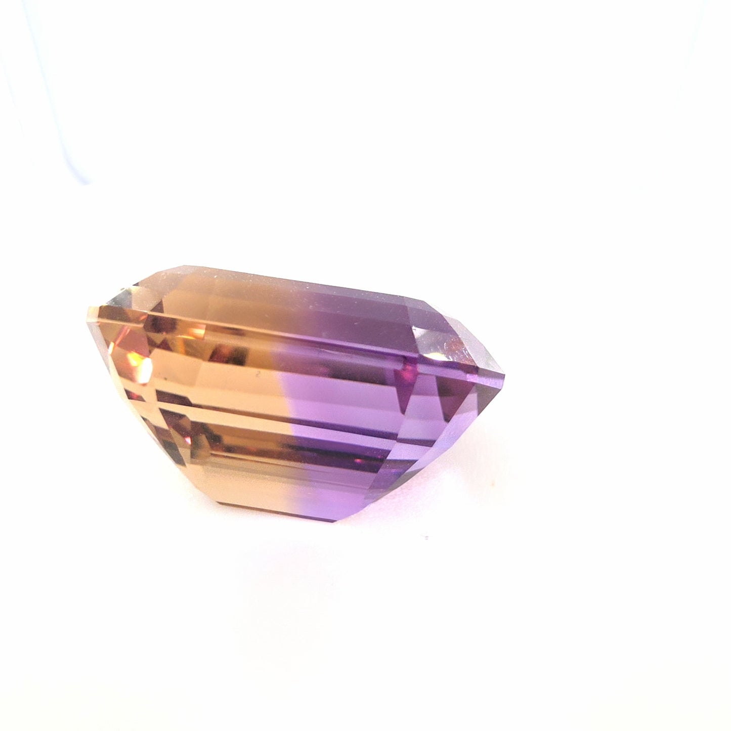 Ametrine Emerald Cut 18.00 Ct – Purple and Golden Yellow Bi-Color Quartz