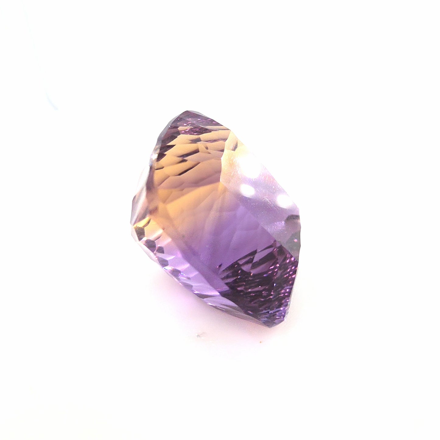 Ametrine Fantasy Cushion Cut 16.83 Ct – Purple and Golden Yellow Bi-Color Quartz