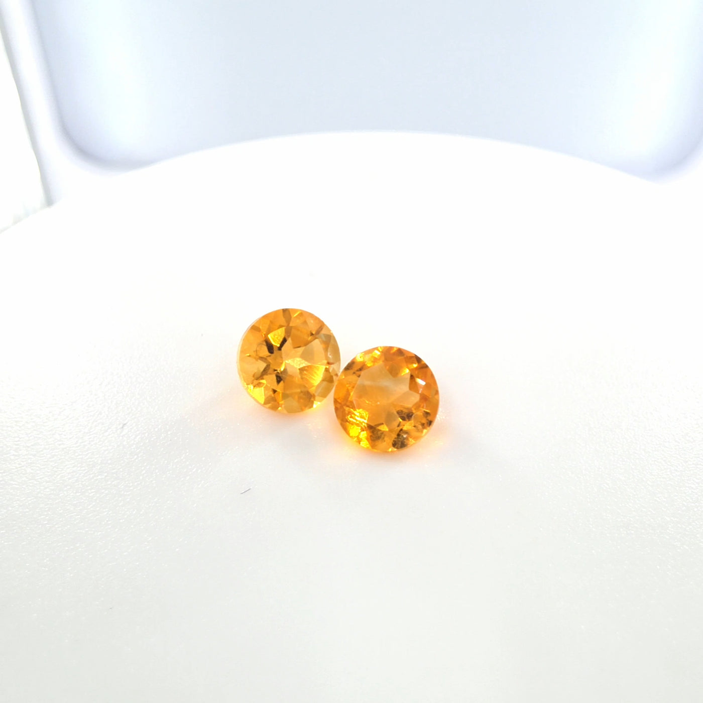 Citrine Round Cut Matched Pair 0.92 Tcw – Golden Orange Citrine