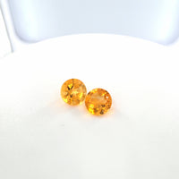Citrine Round Cut Matched Pair 0.92 Tcw – Golden Orange Citrine