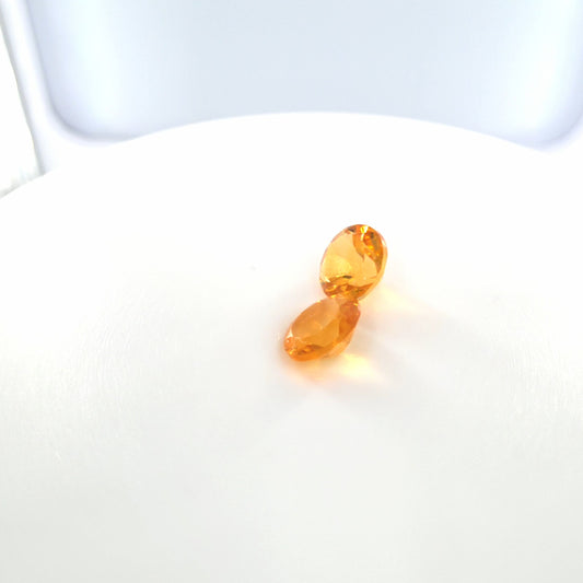 Citrine Round Cut Matched Pair 0.92 Tcw – Golden Orange Citrine