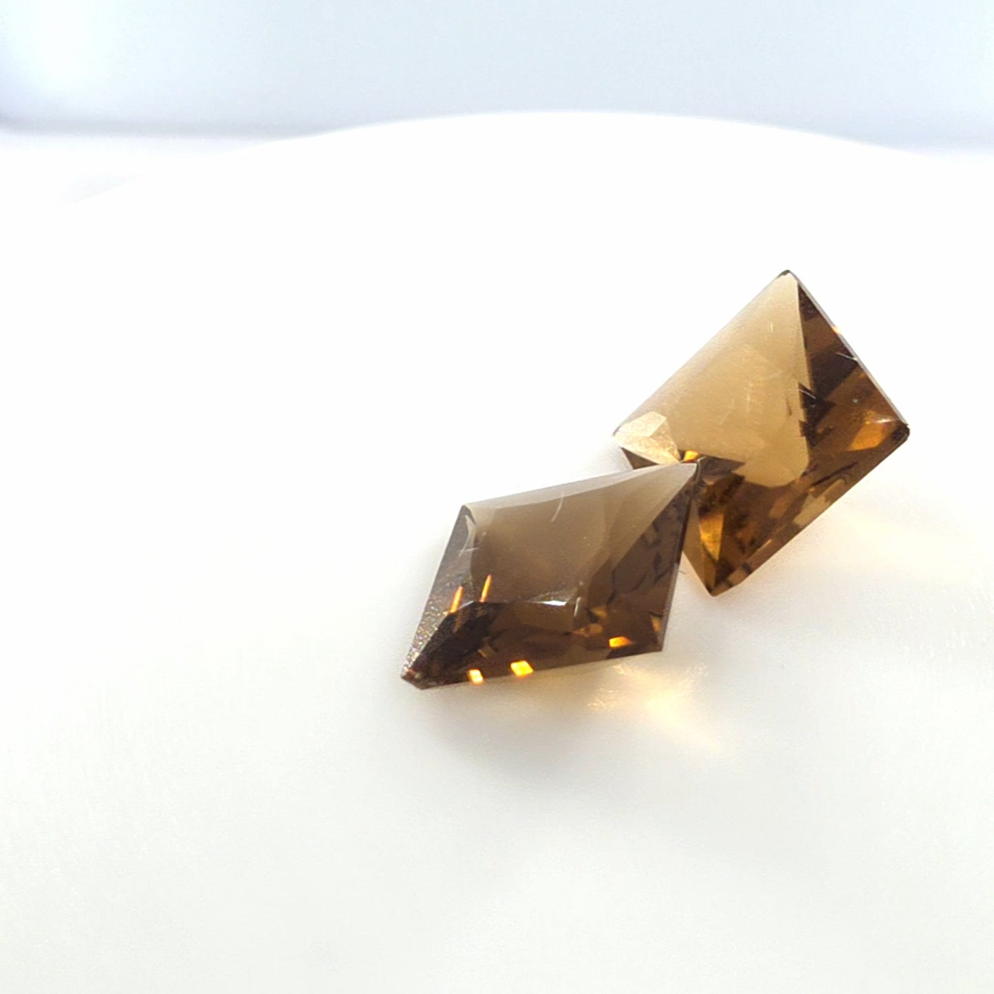 Citrine Princess Cut Matched Pair 2.84 Tcw – Deep Cognac Orange Citrine