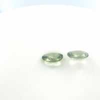 Matched Pair Green Sapphire Oval Cut 0.75 TCW – Light Olive Green Sapphires