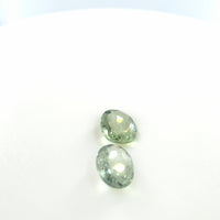 Matched Pair Green Sapphire Oval Cut 0.75 TCW – Light Olive Green Sapphires