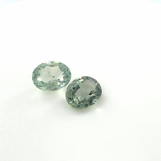 Blue Green Sapphire Oval Pair 0.94 TCW – Matched Sapphire Pair