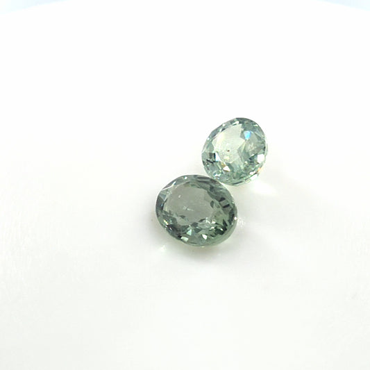 Blue Green Sapphire Oval Pair 0.94 TCW – Matched Sapphire Pair