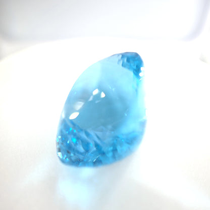 46.96 Ct Blue Topaz Oval Checkerboard Cut – Bright Sky Blue