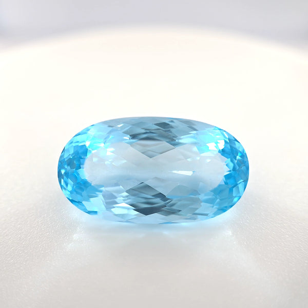 13.08 Ct Blue Topaz Oval Brilliant Cut – Bright Sky Blue