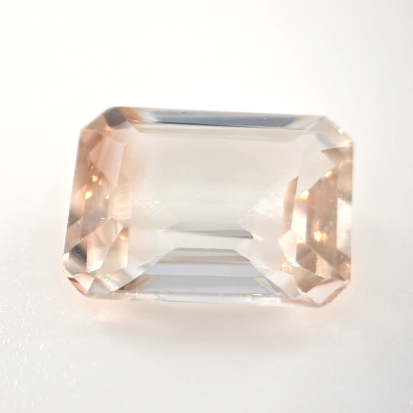4.40 Ct Champagne Topaz Emerald Cut – Soft Peach Tone