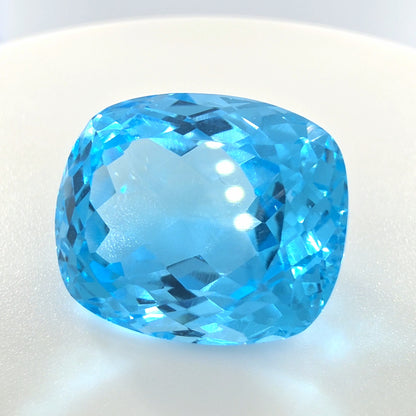 Swiss Blue Topaz Cushion Cut 20.30 Ct – Vivid Electric Blue Topaz