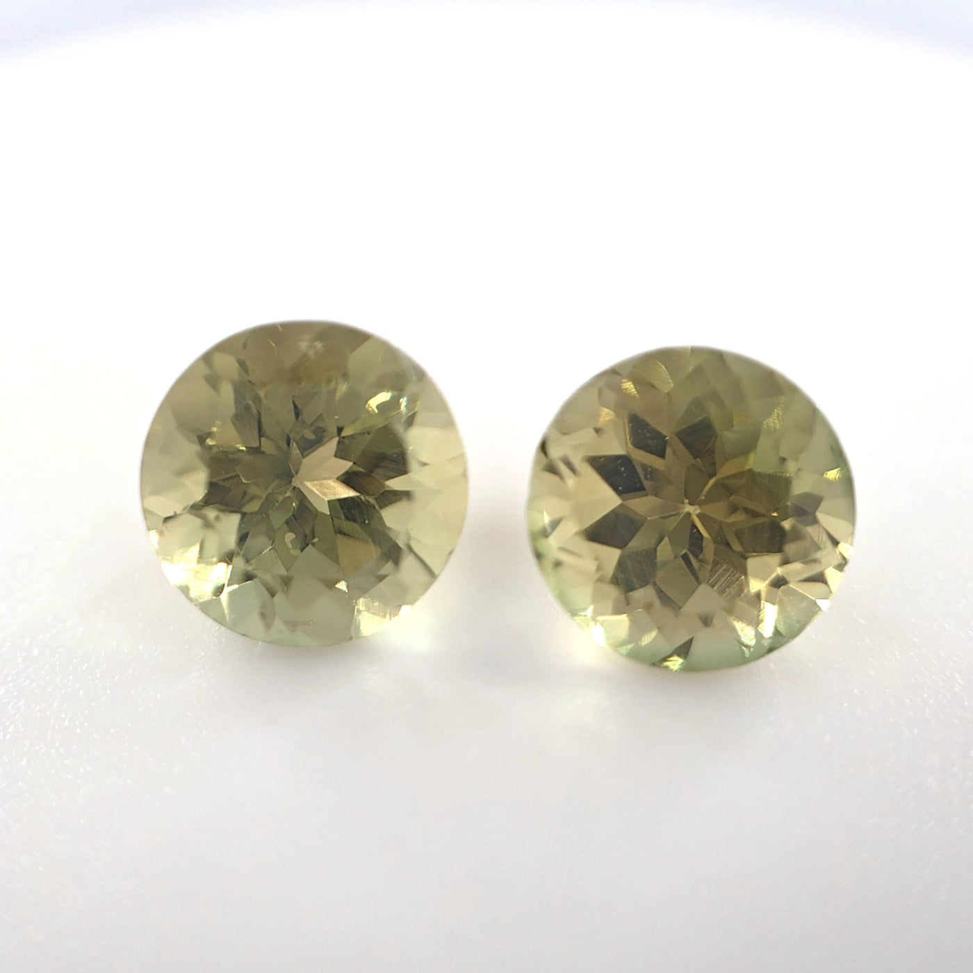 Tourmaline Round Cut Pair 2.97 Ct Tw – Olive Green Matching Pair