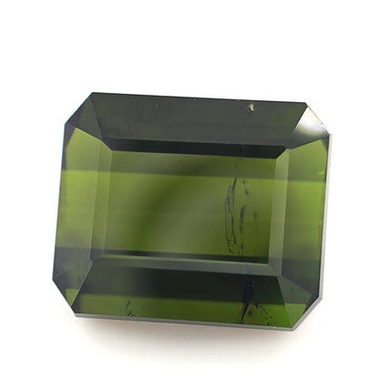 6.45 Ct Dark Green Tourmaline Emerald Cut – Deep Forest Green