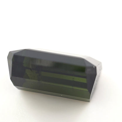 6.45 Ct Dark Green Tourmaline Emerald Cut – Deep Forest Green
