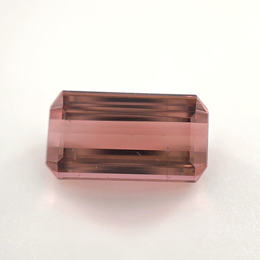 3.59 Ct Champagne Pink Tourmaline Emerald Cut – Warm Rosé Tone