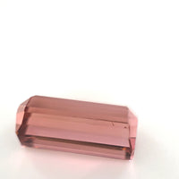 3.59 Ct Champagne Pink Tourmaline Emerald Cut – Warm Rosé Tone