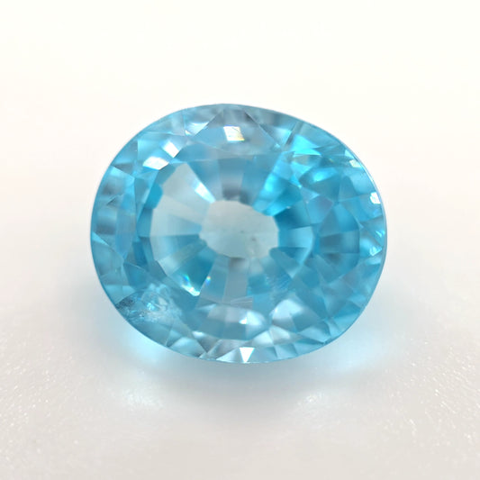 5.29 Ct Blue Zircon Oval Cut – Bright Electric Blue
