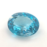 2.36 Ct Blue Zircon Oval – Bright Electric Blue Fire