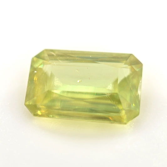 1.27 Ct Yellow Zircon Emerald Cut – Light Chartreuse Glow
