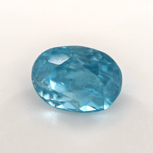1.44 Ct Sky Blue Zircon Oval Cut – Bright Tropical Blue