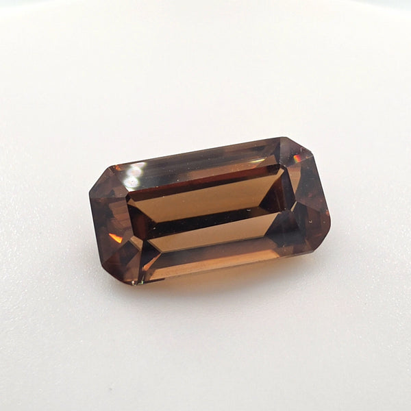 Brown Zircon Emerald Cut 5.91 Ct – Rich Cognac Brown Natural Zircon