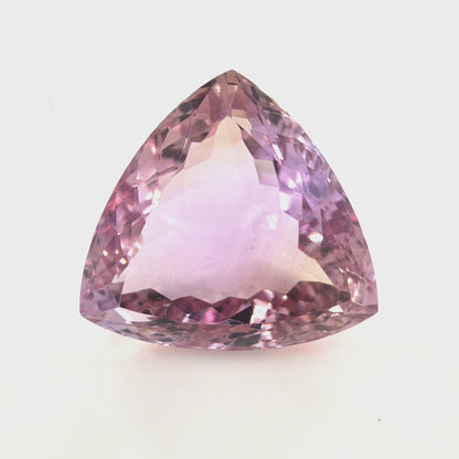 Ametrine Trillion Cut 26.94 Ct – Soft Purple and Golden Peach Bi-Color Quartz
