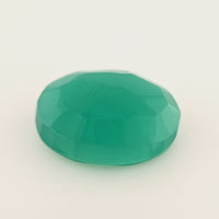 3.83 Ct Green Chalcedony Oval Rose Cut – Translucent Teal