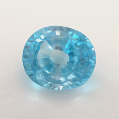 5.29 Ct Blue Zircon Oval Cut – Bright Electric Blue